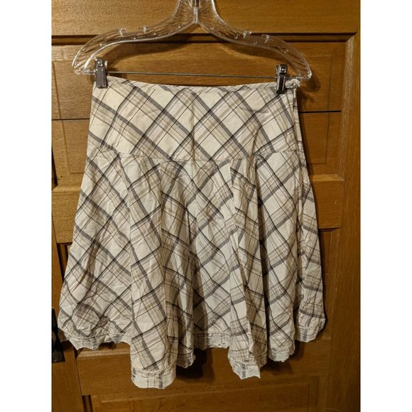 Cato Girls Size 14 Plaid Brown Tan Skirt Modest Lined - Picture 1 of 5